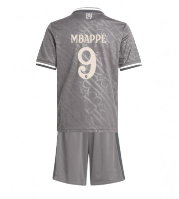 Real Madrid Kylian Mbappe #9 Tercera Equipación Niños 2024-25 Manga Corta (+ Pantalones cortos)